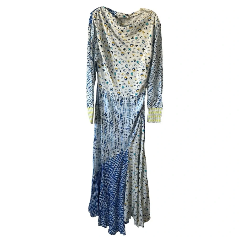 Conditions Apply Yvelisse Abstract Eye Print L/S Maxi Dress XXL Reg. $248 NWOT - Picture 3 of 11